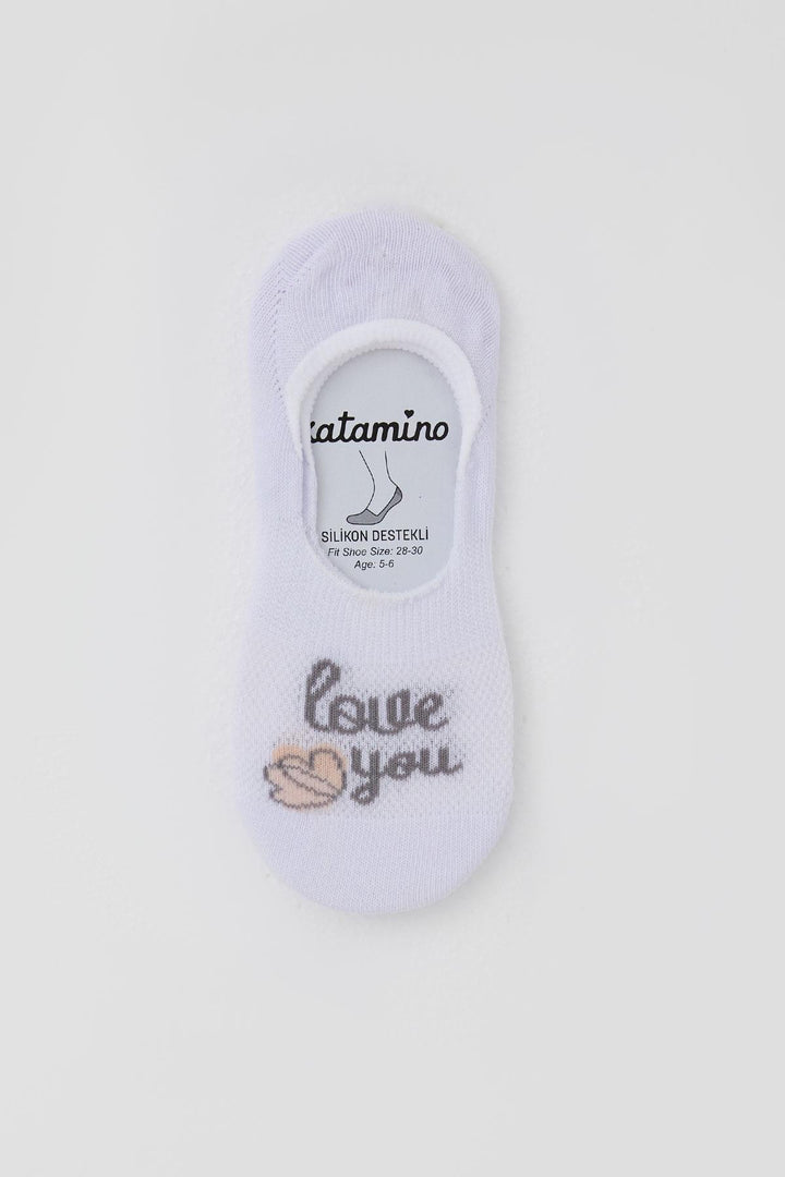 BRE Katamino Kız Çocuk Babet Çorap Sevgi Temalı Kalp Baskılı 54 Yaş, Beyaz - Zweibrücken