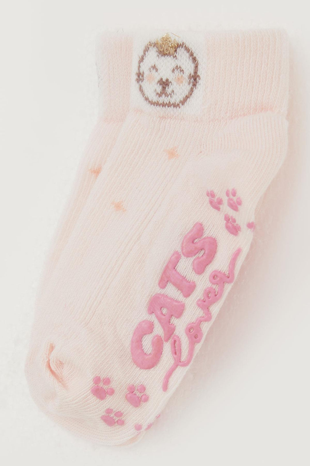 BRE Katamino Girl Child Socks with Abs Cute Bear Printed, 1-6 Years, Pink - Riga