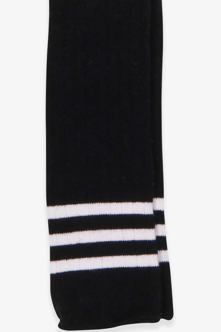 BRE Katamino Girl's Knee-High Socks Striped Sporty 7-834 Years, Black - Amsterdam