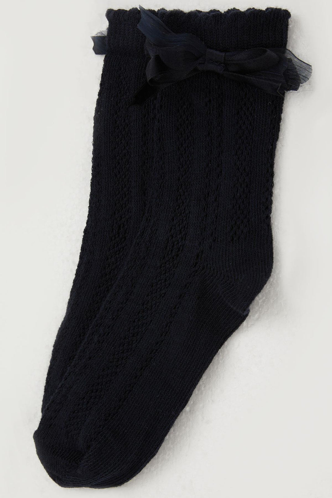 BRE Katamino Girl's Socks with Bow Accessories on the Ankle Part, 7-8 Years, Navy Blue - Tulsa