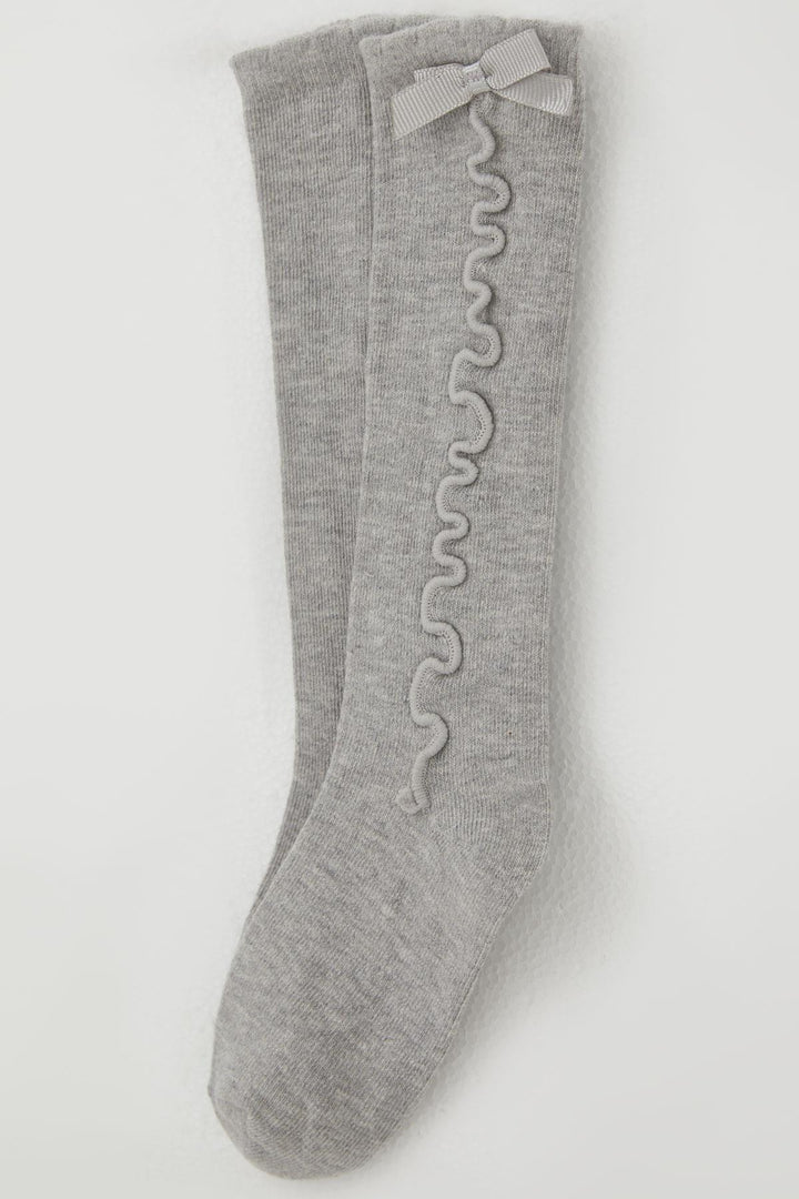 BRE Katamino Girl Child Golf Socks with Ankle Part Fiyon Accessory 1-8 Years, Grey Melange - Jáltipan de Morelos