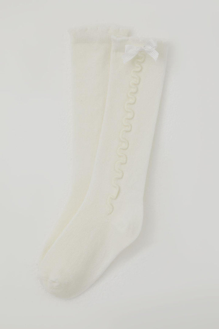 BRE Katamino Girl Child Golf Socks with Ankle Part Fiyon Accessory 1-8 Years, Cream - Union City