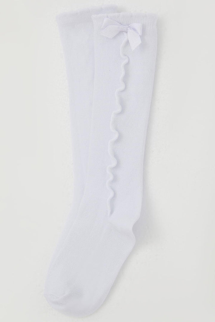 BRE Katamino Girl Child Golf Socks with Ankle Part Fiyon Accessory 1-8 Years, White - Arnold