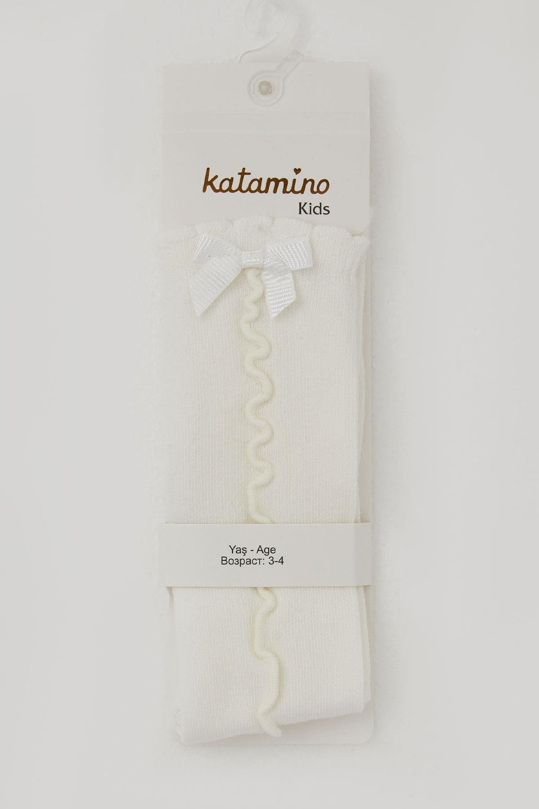 BRE Katamino Girl Child Golf Socks with Ankle Part Fiyon Accessory 1-8 Years, Cream - Union City