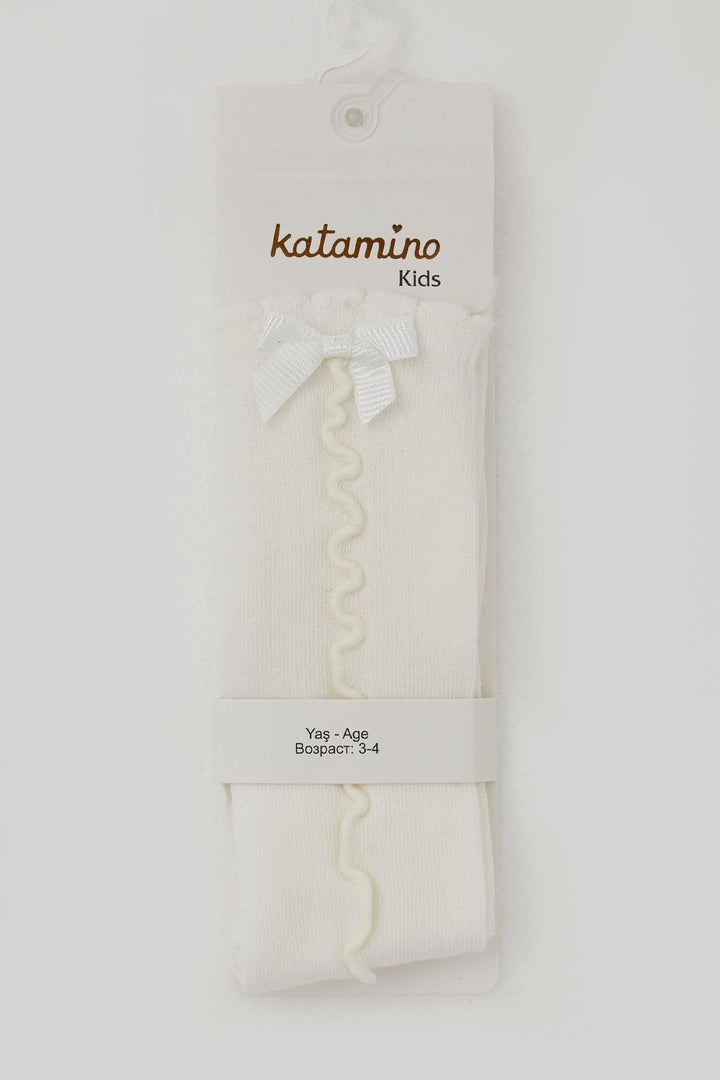 BRE Katamino Girl Child Golf Socks with Ankle Part Fiyon Accessory 1-8 Years, Cream - Union City