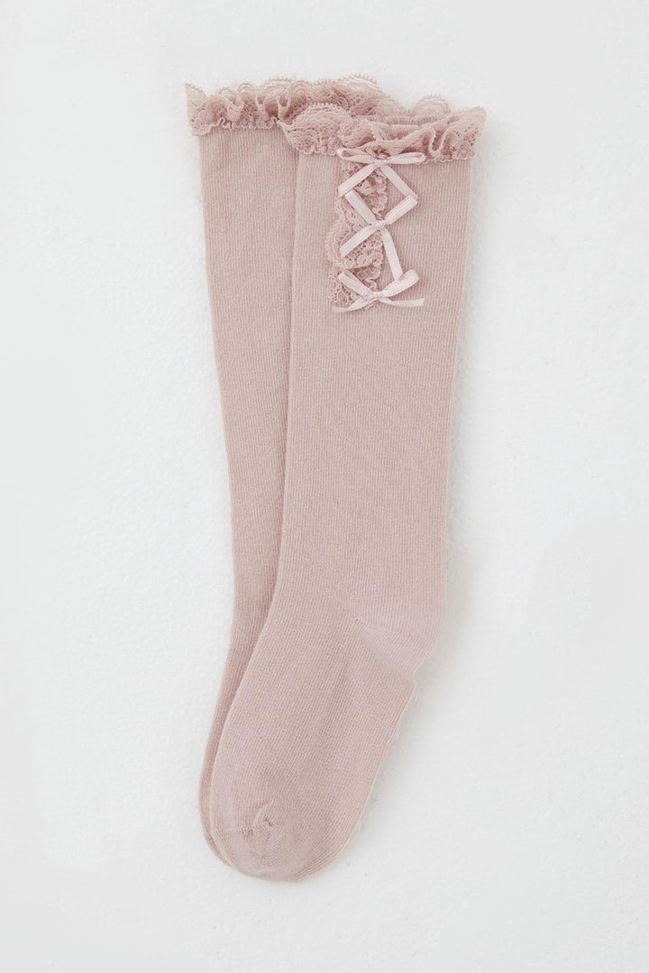 BRE Katamino Girl Child Golf Socks with Bow Accessory Lace 1-8 Years, Pink - Ilford