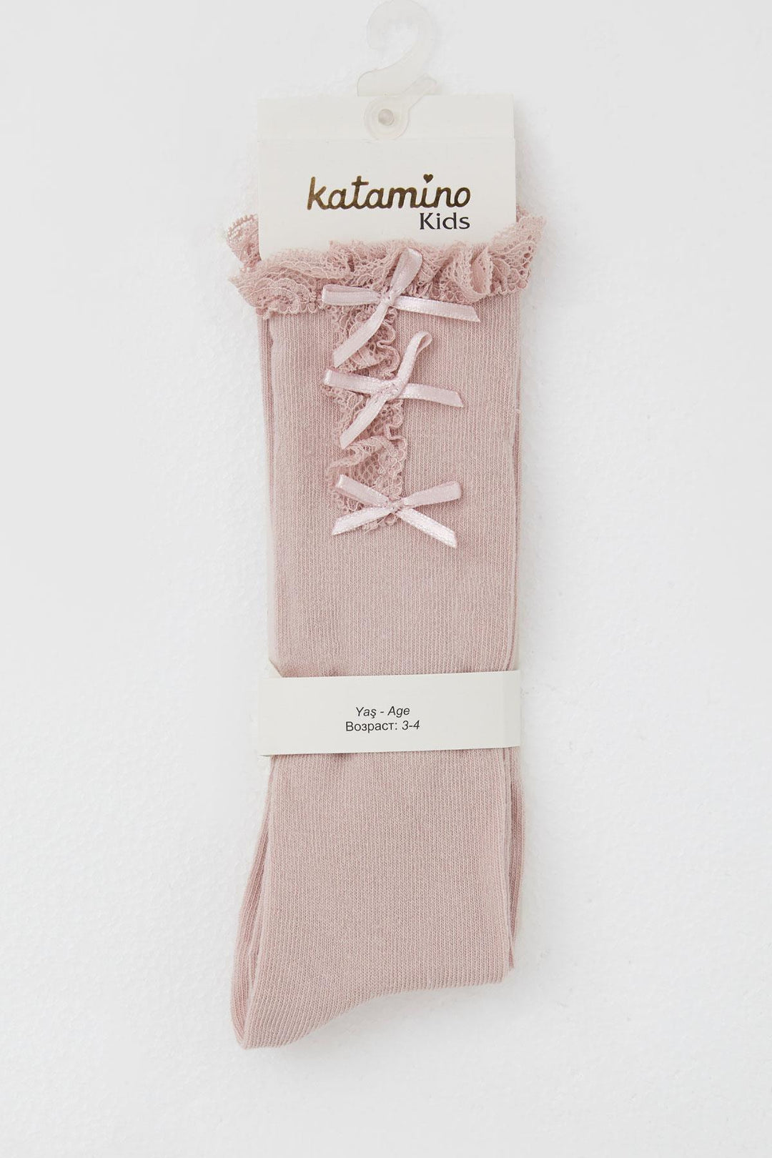 BRE Katamino Girl Child Golf Socks with Bow Accessory Lace 1-8 Years, Pink - Ilford