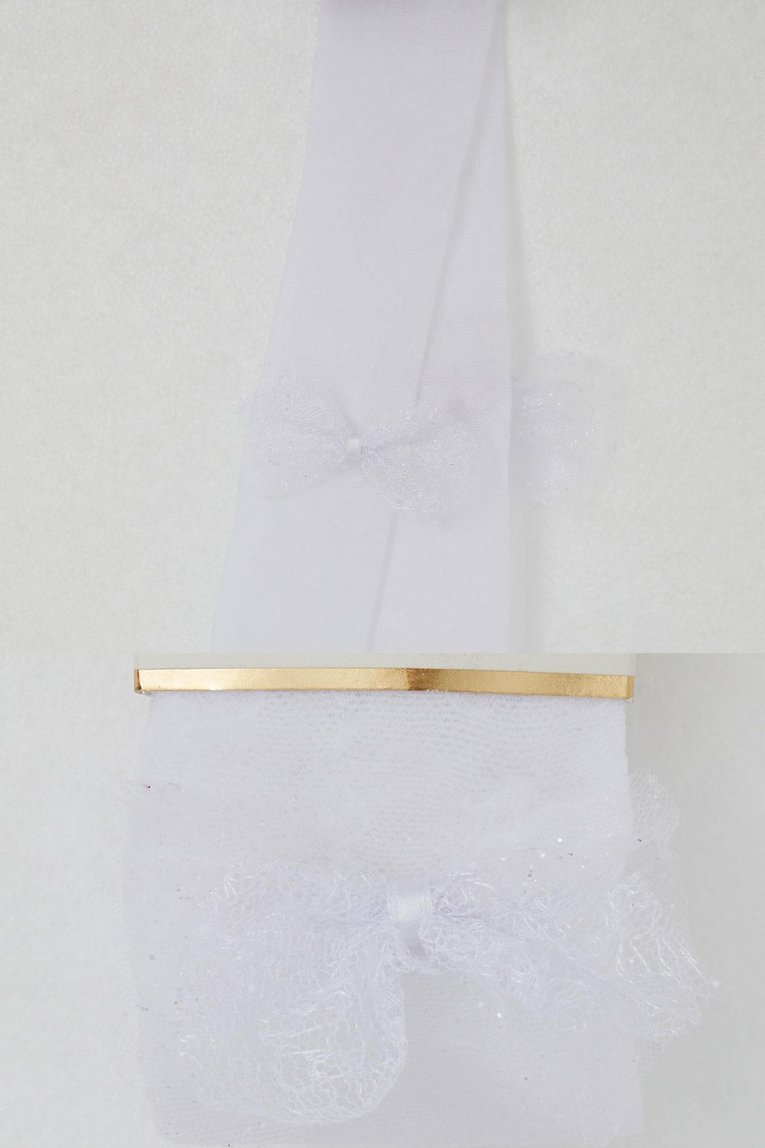 BRE Katamino Girl Child Thin Tights with Flower Patterned Tulle Bow Accessory 14 Years, White - Ardea