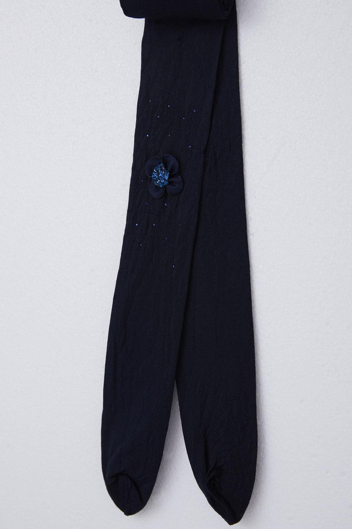 BRE Katamino Girl Child Tights Flower Accessory Crown Set 3-8 Years, Navy Blue - St. Petersburg