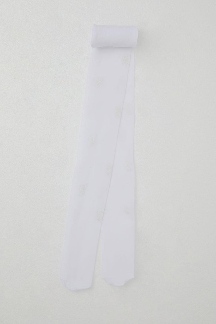 BRE Katamino Girl Child Tights Thin Butterfly Printed 3-6 Years, White - Essen