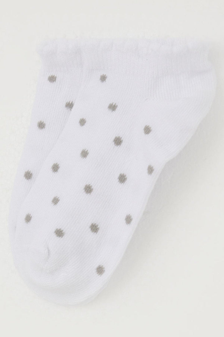 BRE Katamino Girl's Socks with Polka Dot Pattern, 12 Years, White - Atlanta