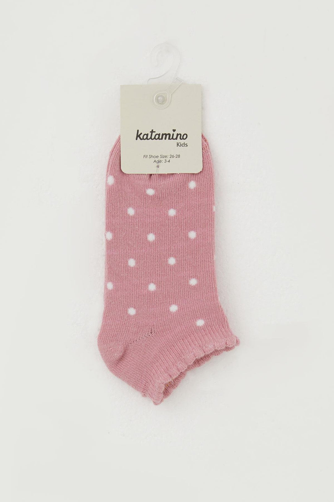 BRE Katamino Girl Child Slipper Socks with Polka Dot Pattern, 12 Years Old, Rose Pink - Rechytsa