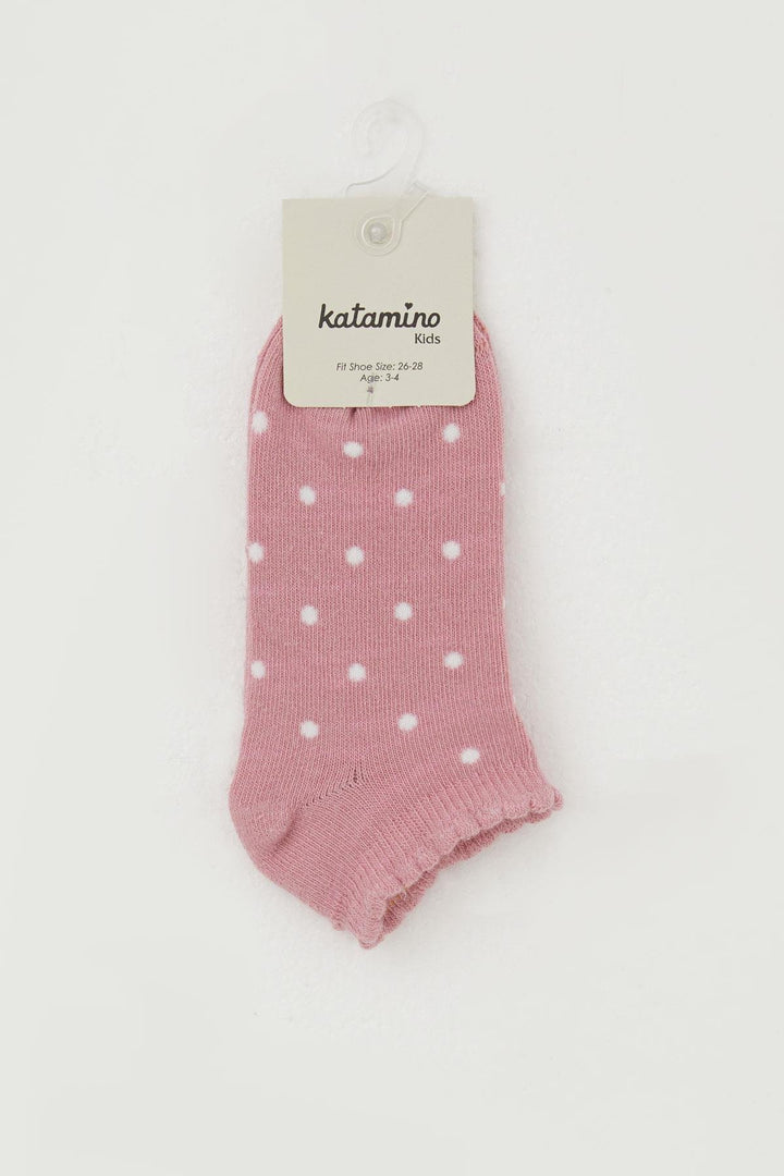 BRE Katamino Girl Child Slipper Socks with Polka Dot Pattern, 12 Years Old, Rose Pink - Rechytsa