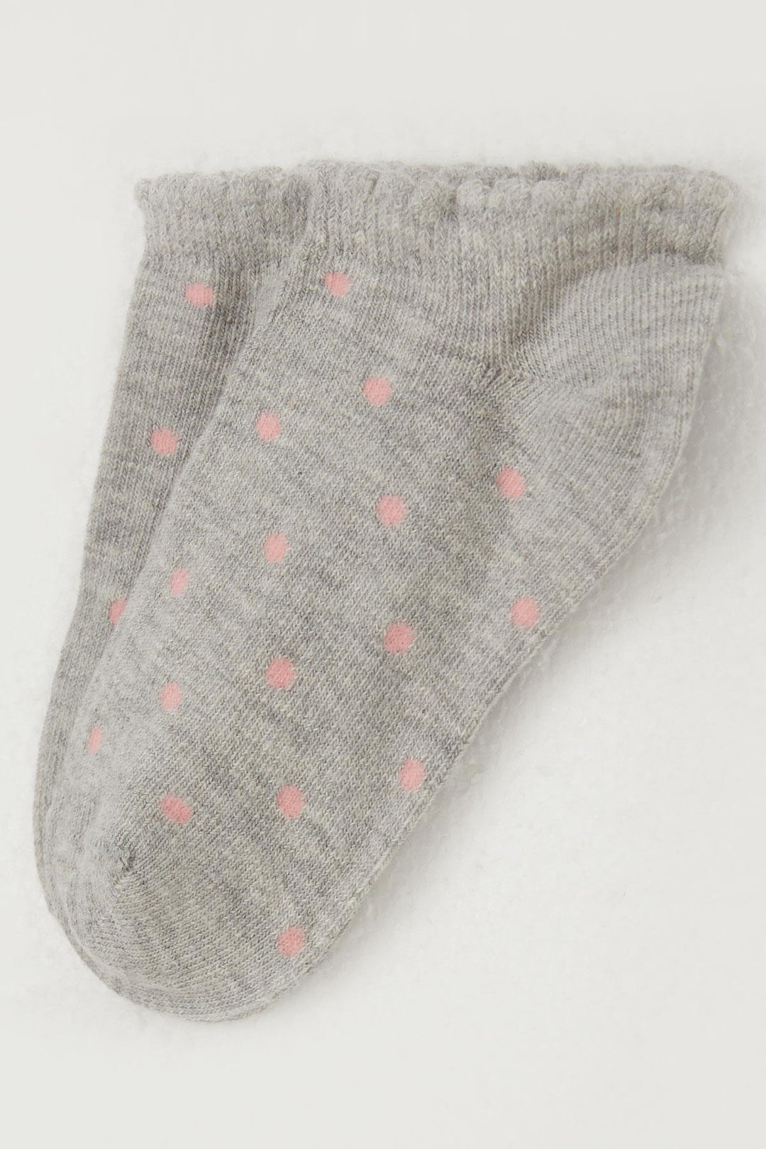 BRE Katamino Girl Child Slipper Socks Polka Dot Patterned 12 Years, Gray Melange - Wismar