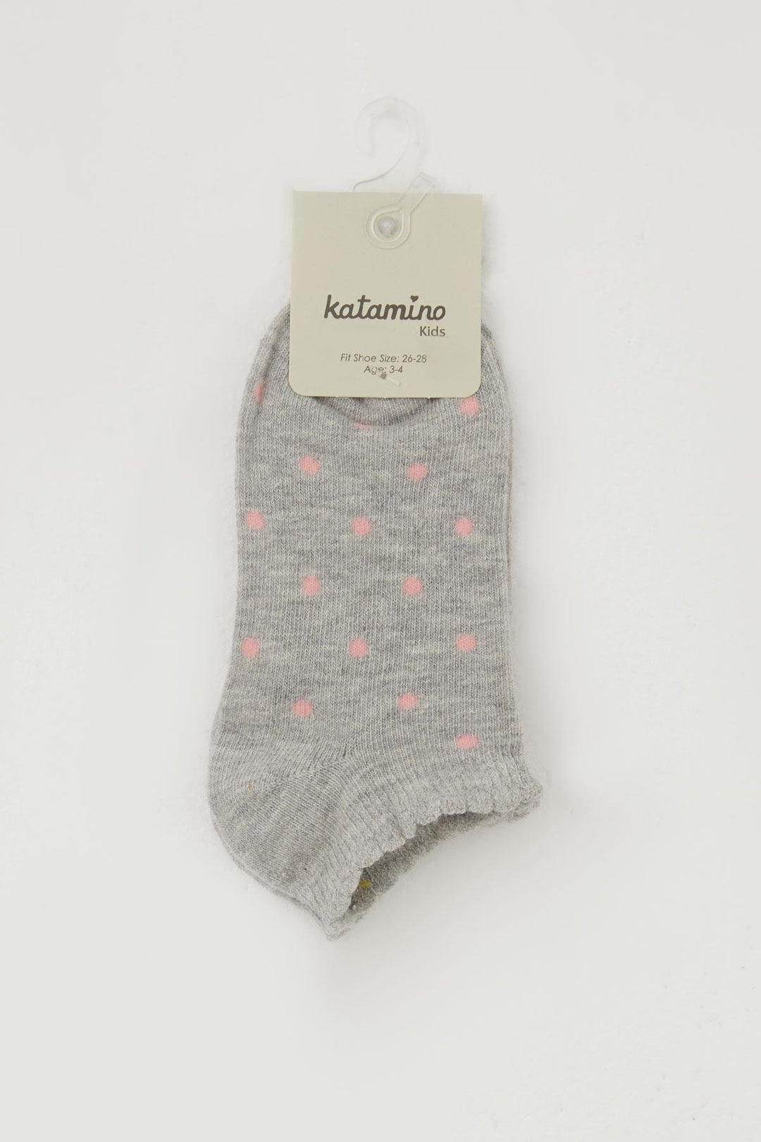 BRE Katamino Girl Child Slipper Socks Polka Dot Patterned 12 Years, Gray Melange - Worcester