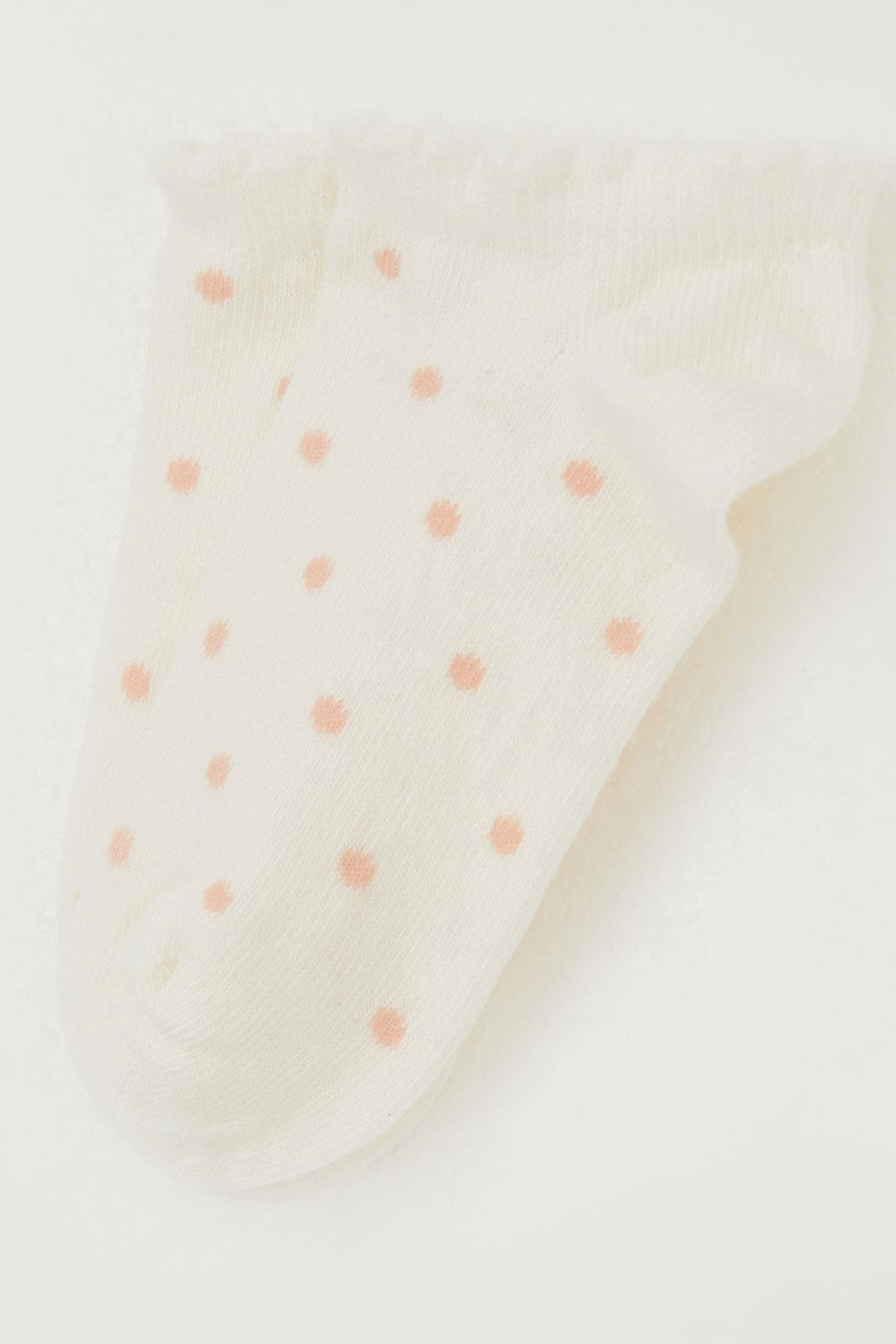 BRE Katamino Girl Child Slipper Socks Polka Dot Patterned 12 Years, Cream - Trani