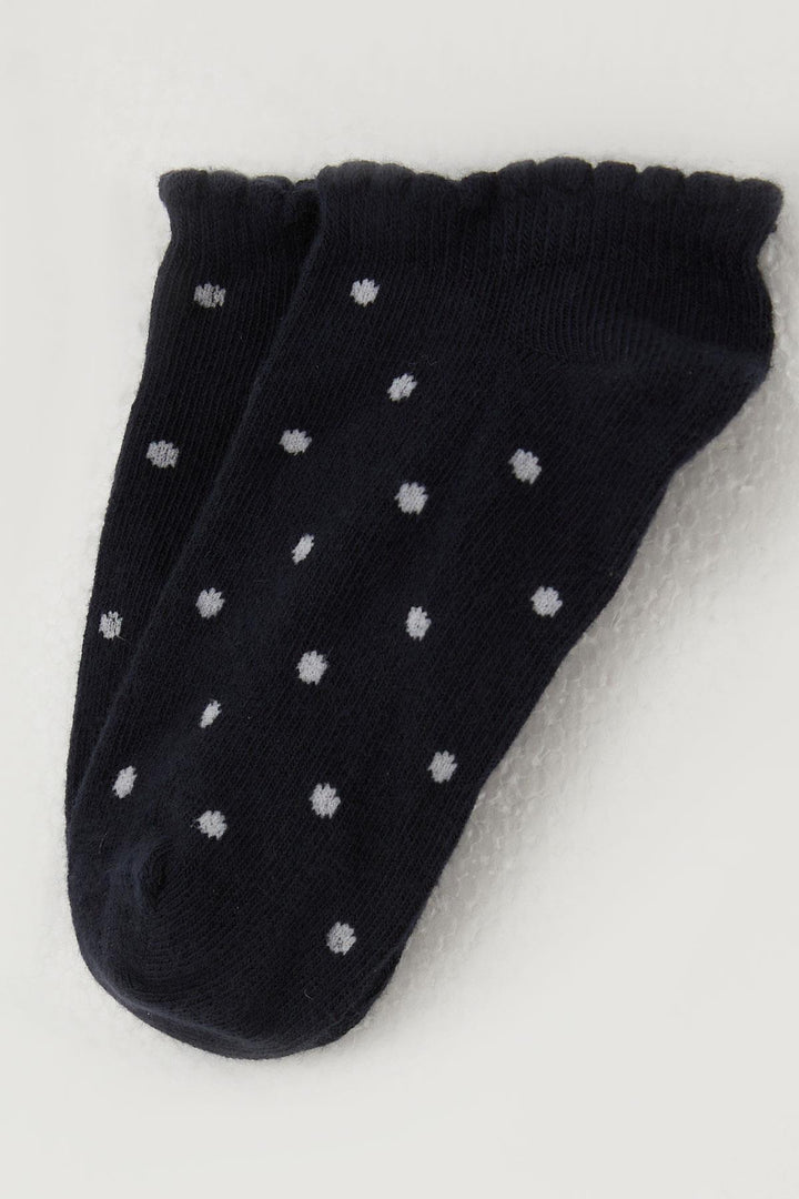 BRE Katamino Girl's Socks with Polka Dot Pattern, 12 Years, Navy Blue - San Miguel de Allende