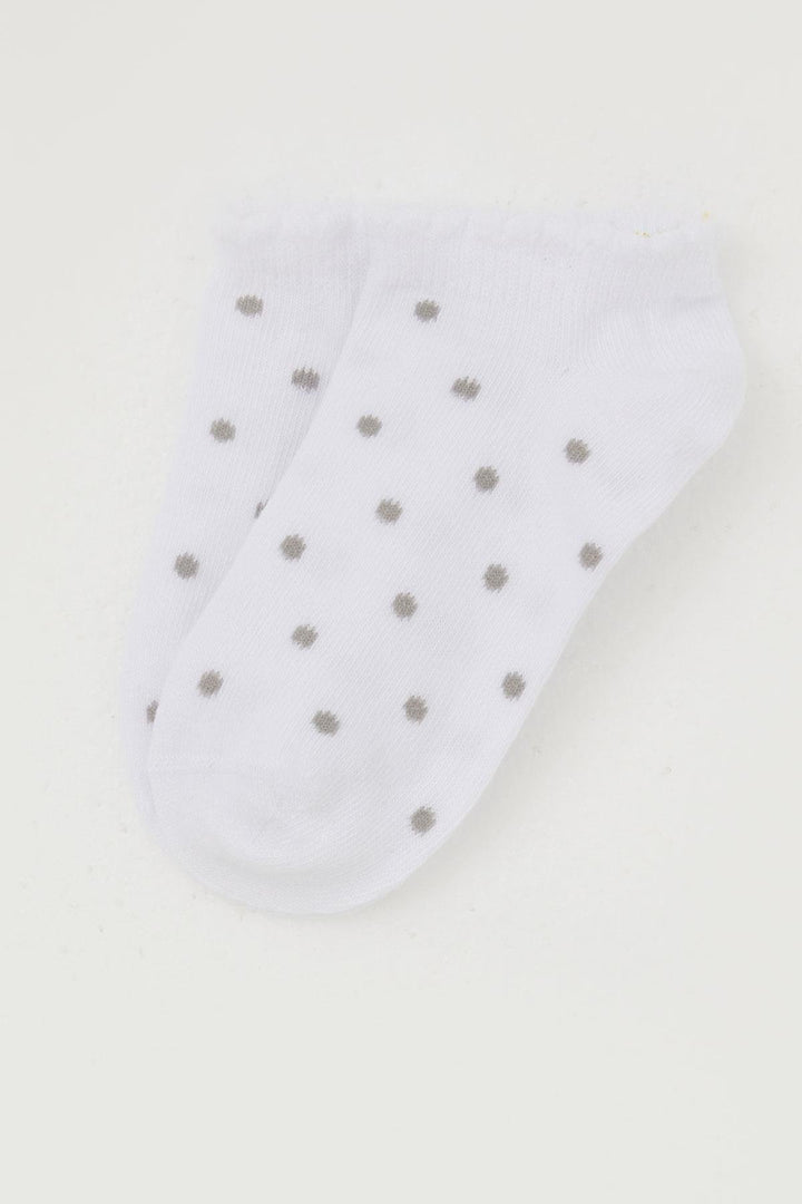 BRE Katamino Girl's Socks with Polka Dot Pattern, 12 Years, White - Atlanta
