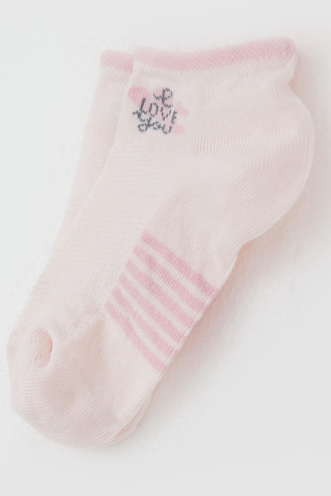 BRE Katamino Girl Child Slipper Socks Love Themed Writing Printed 3-8 Years, Pink - Grants Pass
