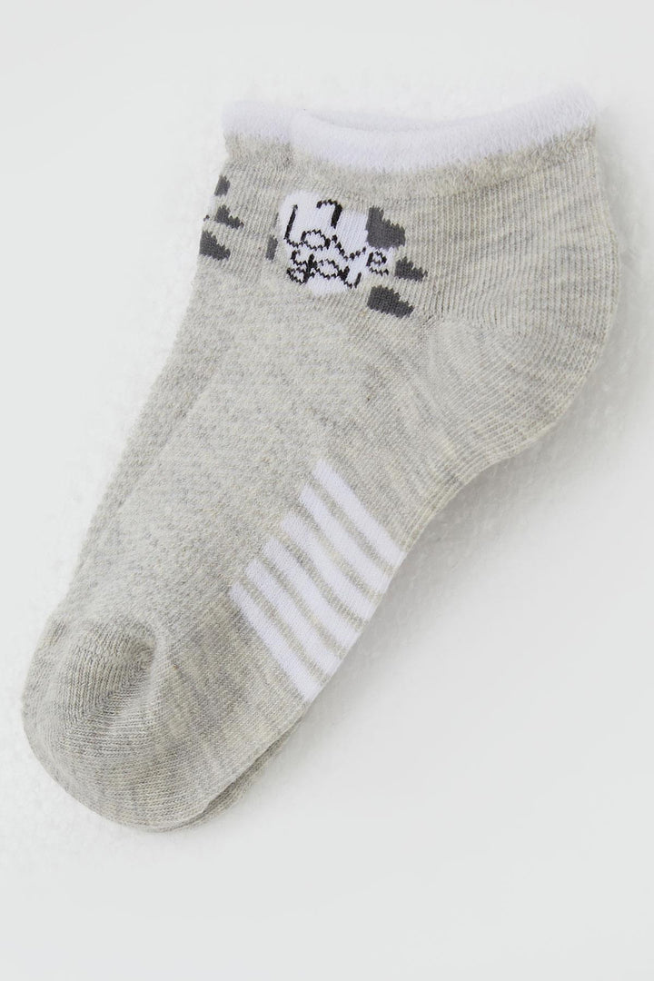 BRE Katamino Girl Child Slipper Socks Love Themed Writing Printed 3-8 Years, Beige Melange - Airdrie