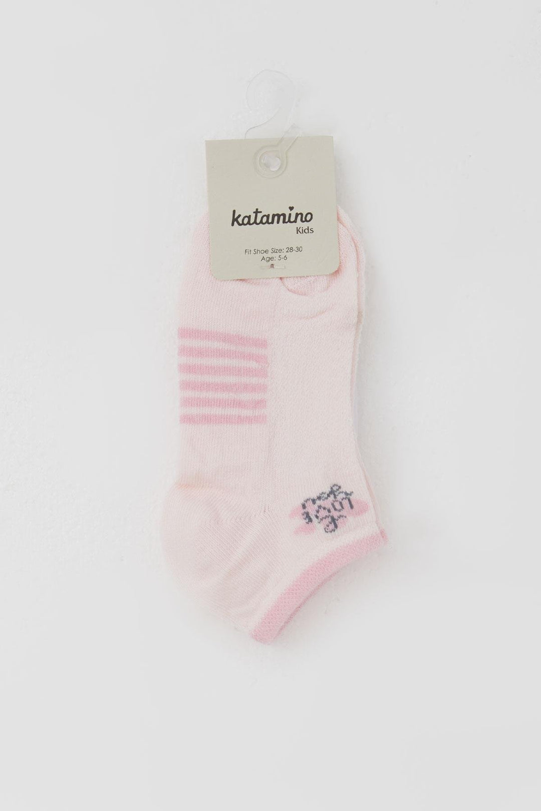 BRE Katamino Girl Child Slipper Socks Love Themed Writing Printed 3-8 Years, Pink - Grants Pass