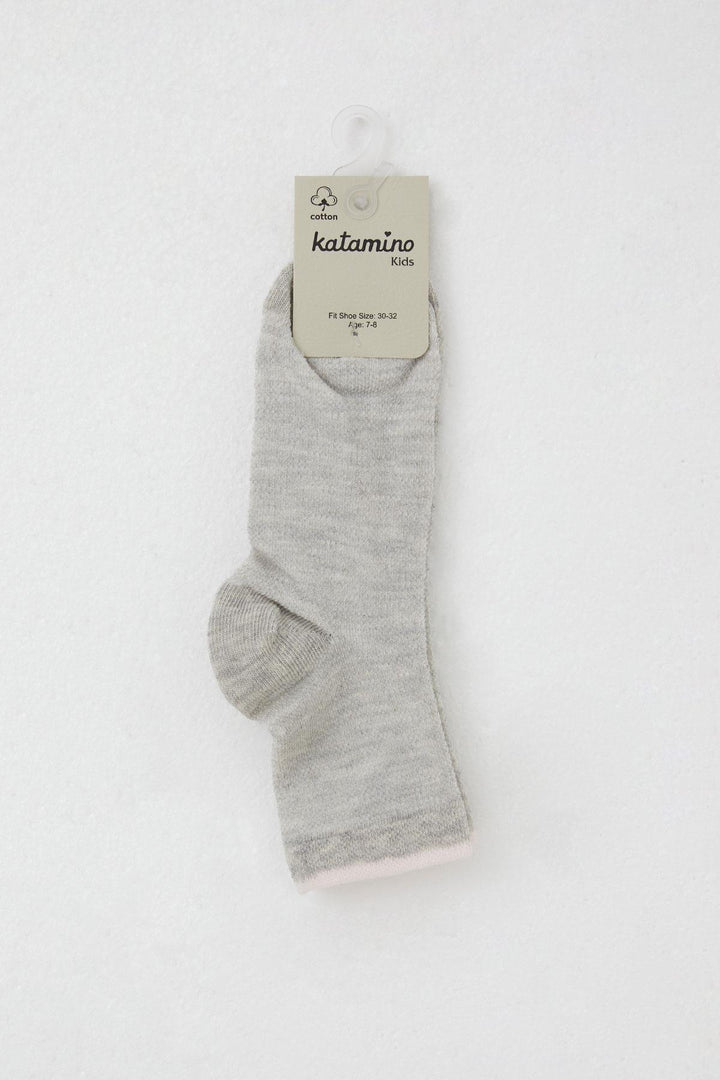 BRE Katamino Girl Child Socks Basic 76 Years, Light Grey Melange - Passau
