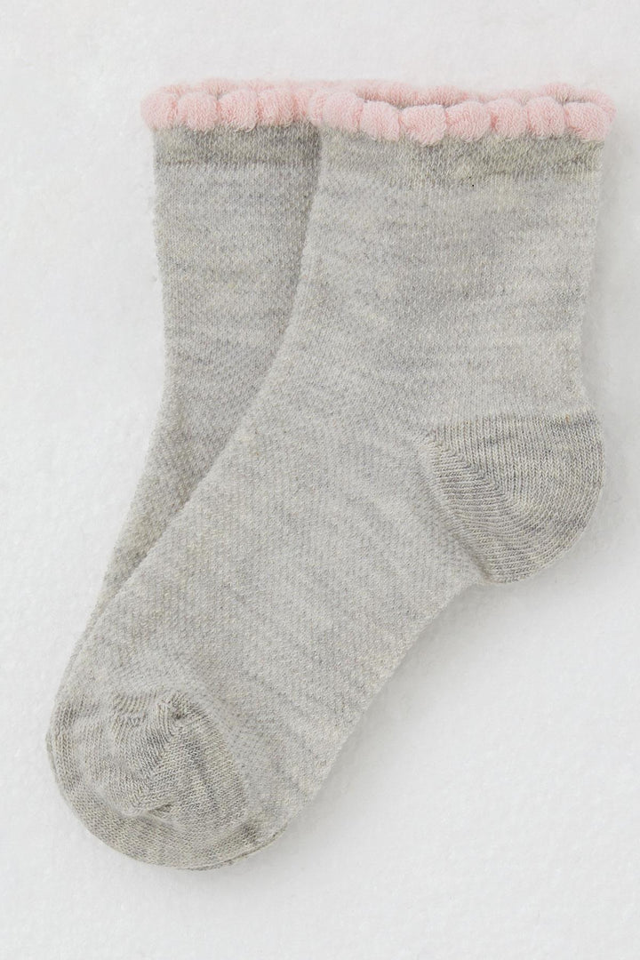 BRE Katamino Girl Child Socks Basic 1-6 Years, Light Grey Melange - Santarém