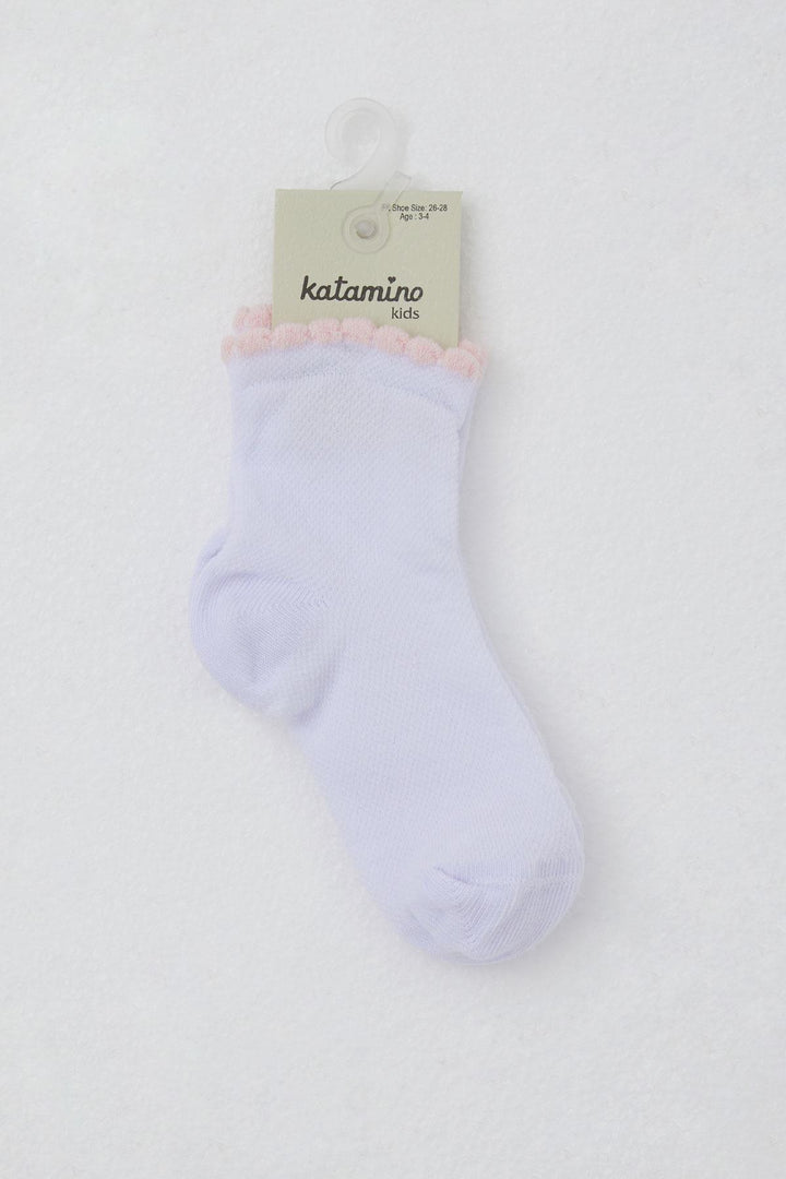 BRE Katamino Girl Child Socks Basic 1-6 Years, White - Neuss