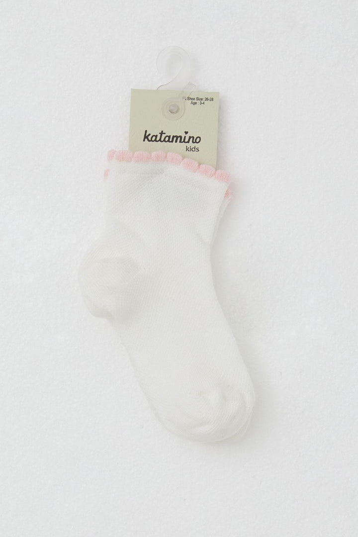 BRE Katamino Girl Child Socks Basic 1-6 Years, Ecru - Durango