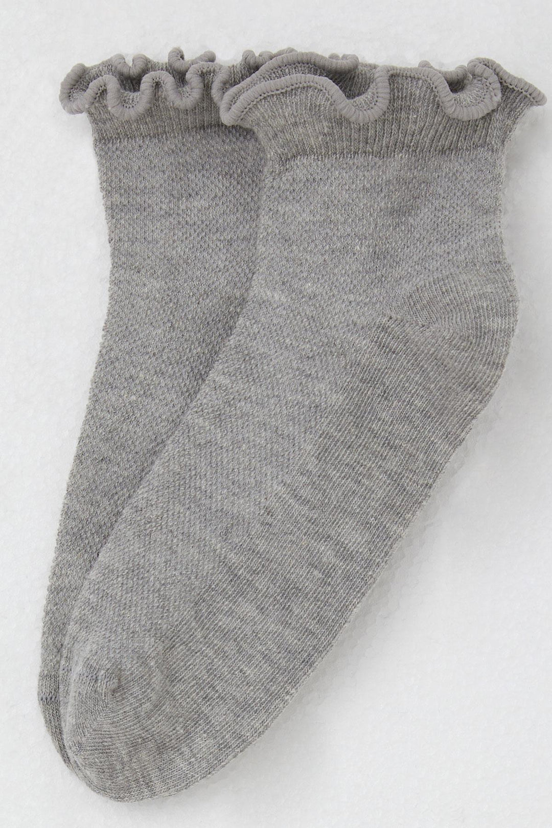 BRE Katamino Girl Child Socks with Frilly Elastic Ankle Part 94 Years, Grey Melange - Maidstone