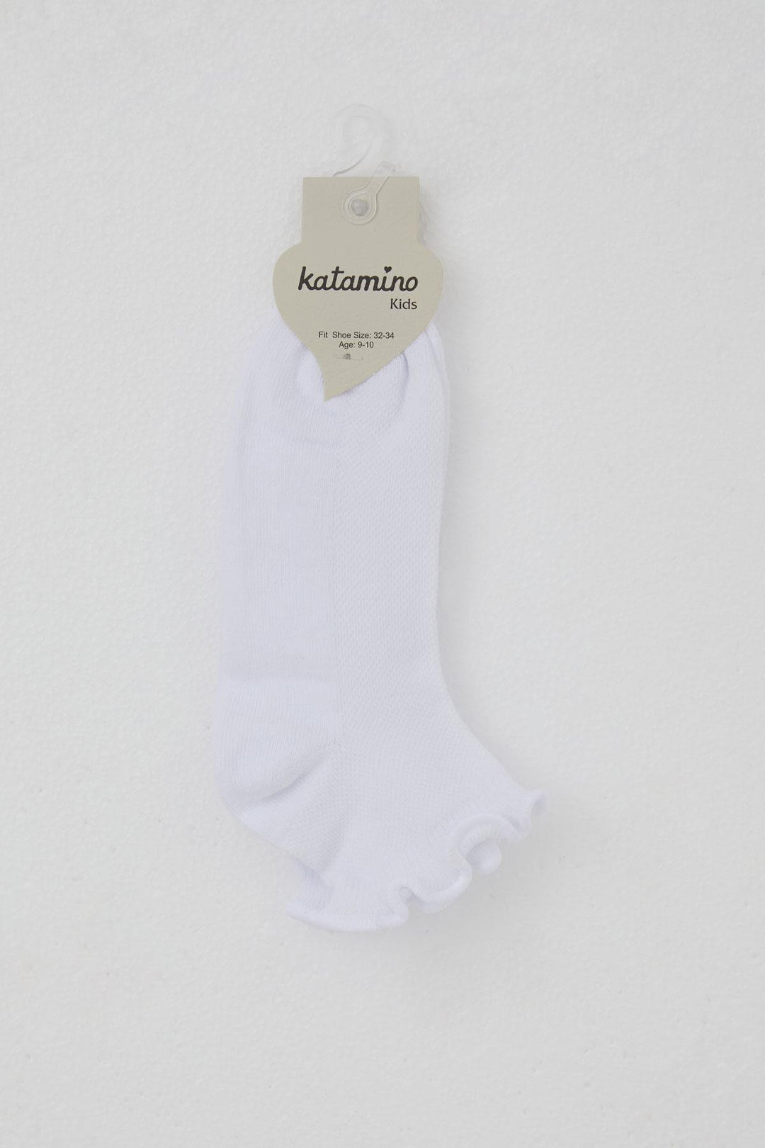 BRE Katamino Girl Child Socks with Frilly Elastic Ankle Part, 94 Years, White - Evesham
