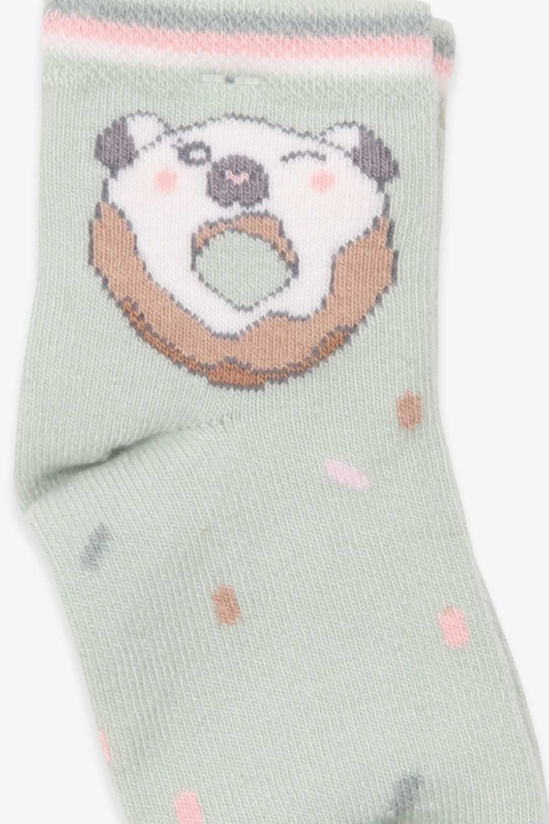 BRE Katamino Girl Child Socks with Donut Pattern, 1-2-90 Years, Mint Green - Wyoming