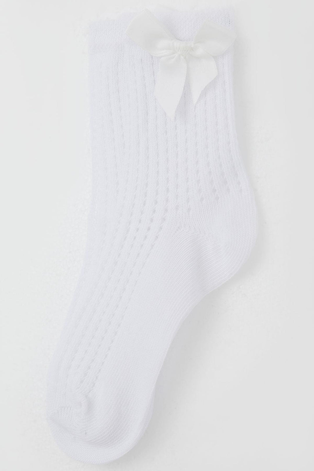 BRE Katamino Girl Child Socks with Detailed Mesh 70 Years, White - Solingen