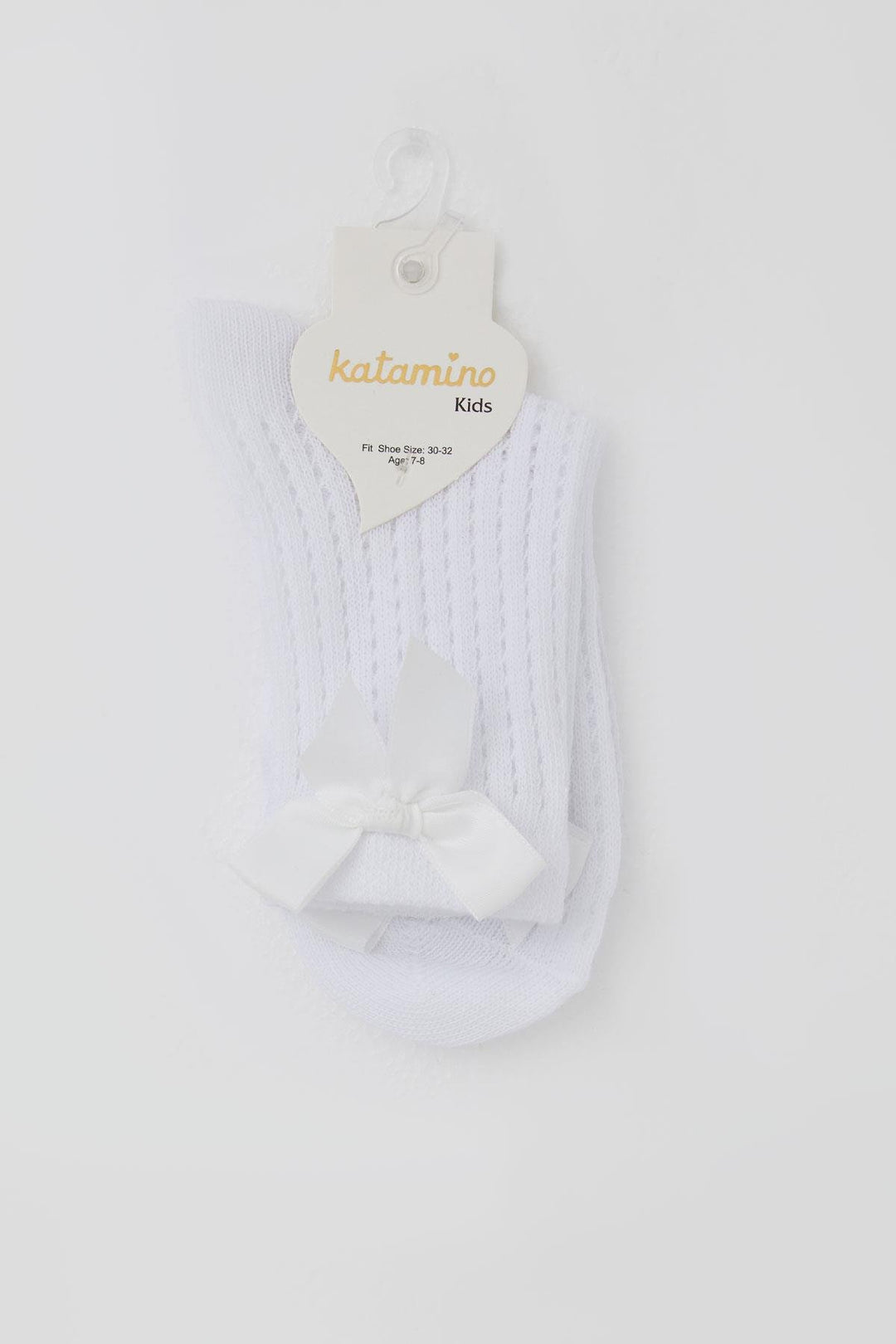 BRE Katamino Girl Child Socks with Detailed Mesh 70 Years, White - Solingen