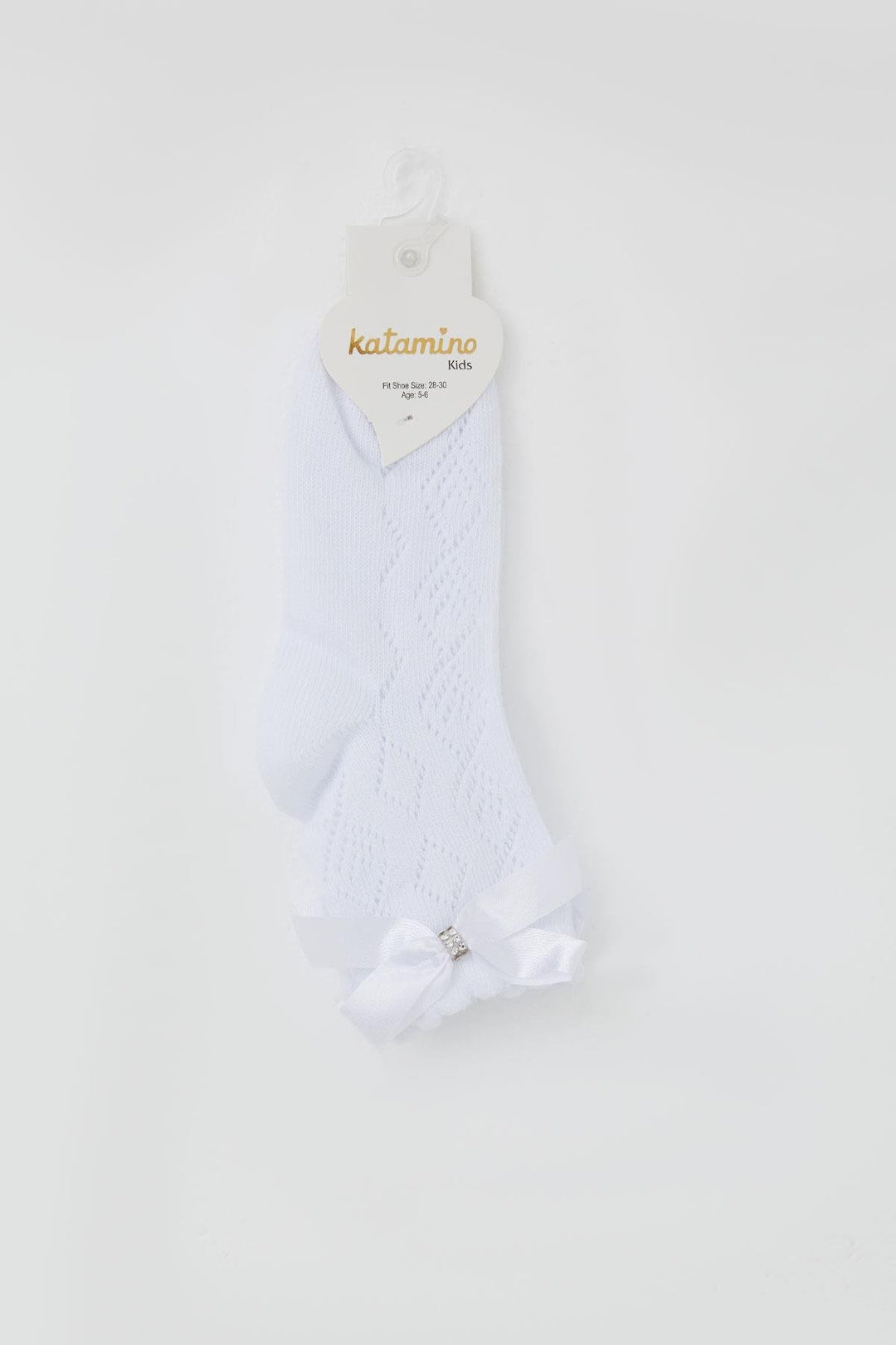 BRE Katamino Girl Child Socks with Detailed Mesh, 50 Years, White - Swindon