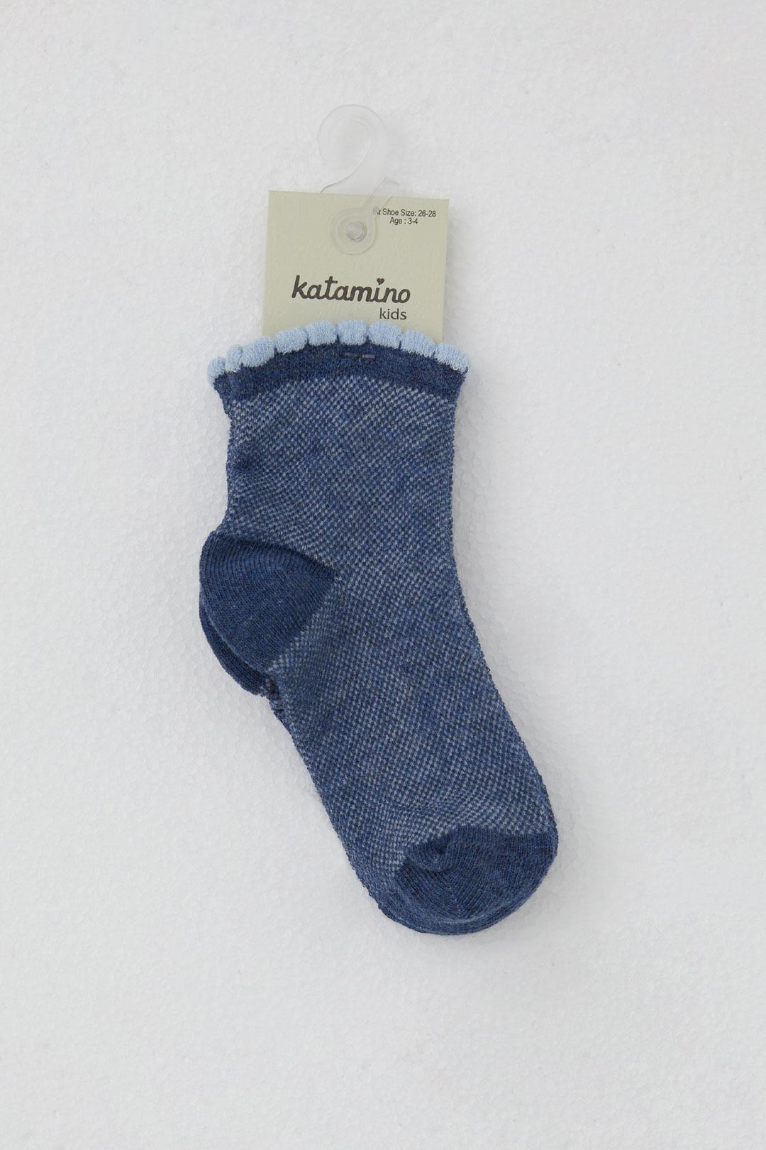 BRE Katamino Girl Child Socks with Self-Patterned Design, 1-6 Years, Dark Blue - Coyotepec