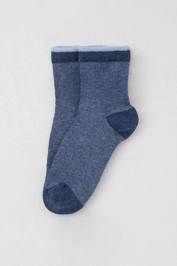 BRE Katamino Girl's Self-Patterned Socks 76 Years, Dark Blue - Roermond