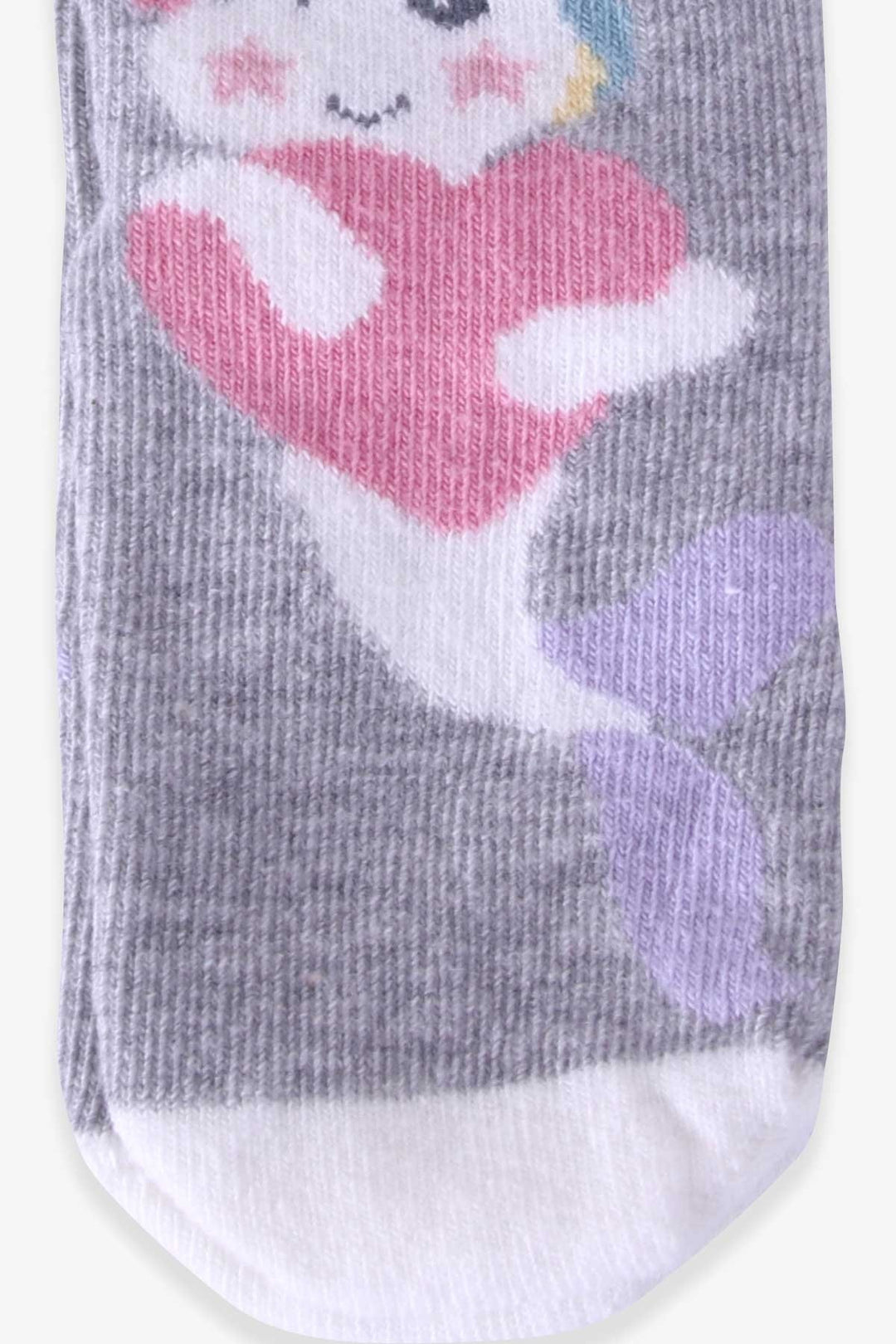 BRE Katamino Girl Child Socks with Summer Figures, 1-2-7-8 Years, Gray - Parkland