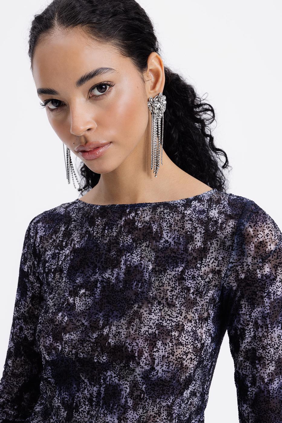 BSL Women Boat Neck Tulle Top - Livermore