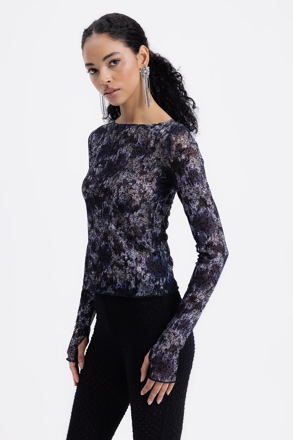 BSL Women Boat Neck Tulle Top - Livermore