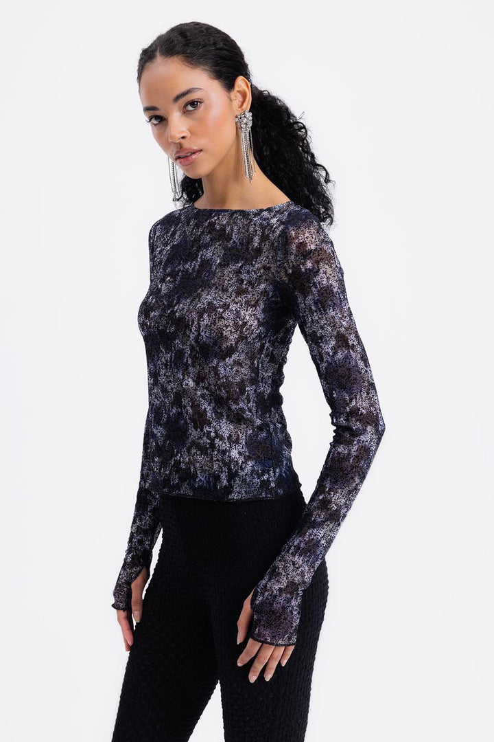 BSL Women Boat Neck Tulle Top - Livermore