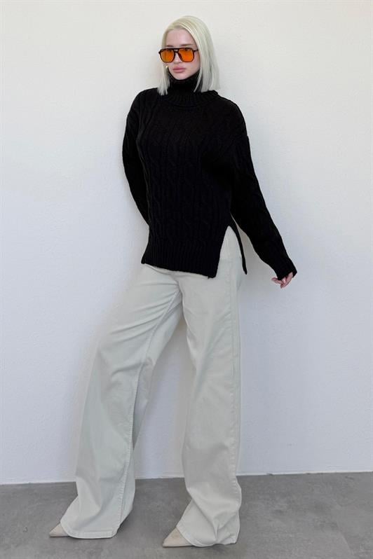MDX Black Turtleneck Sweater MG2376 - Lousada