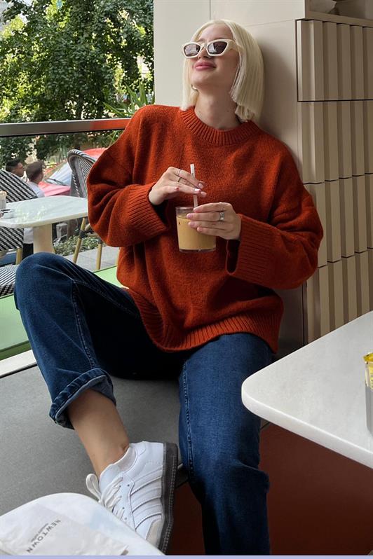 MDX Tile Bicycle Neck Oversized Knit Sweater MG1972 - Tynaarlo