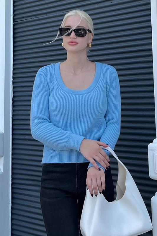 MDX Blue Bicycle Collar Basic Knit Sweater MG2189 - Baia Mare