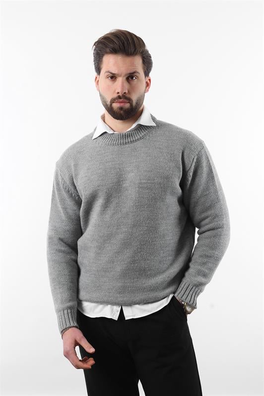 MDX Gray Bike Collar Overfit Men's Knit Sweater E7402 - Majadahonda