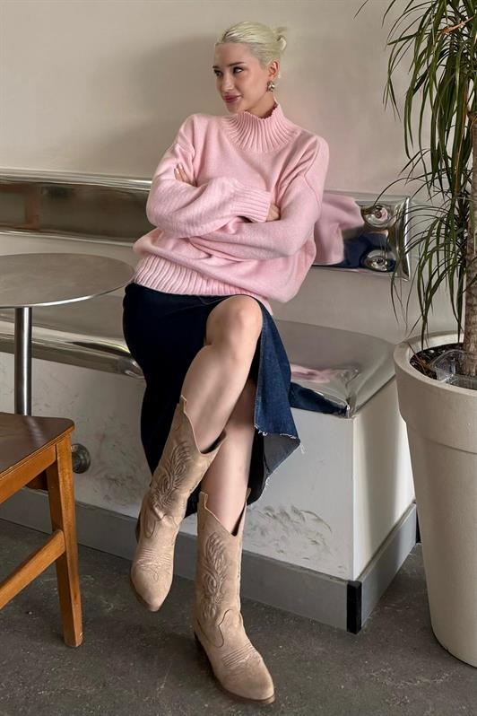 MDX Pink Turtleneck Women's Sweater Mg2535 - Spring Hill