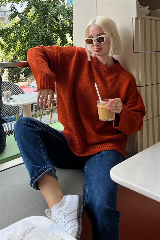 MDX Tile Bicycle Neck Oversized Knit Sweater MG1972 - Tynaarlo