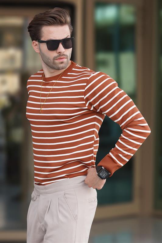 MDX Tile Bicycle Neck Striped Sweater 7241 - Mons
