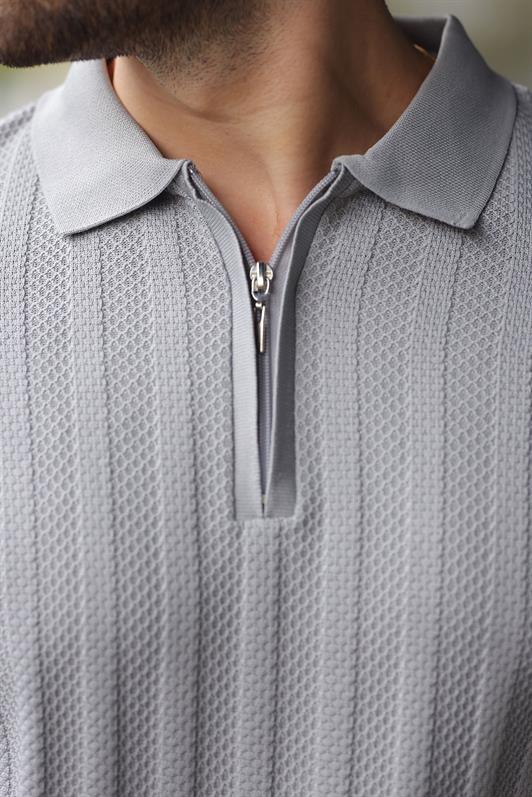 MDX Gray Half-Zip Polo Neck Sweater E7426 - Uzhhorod