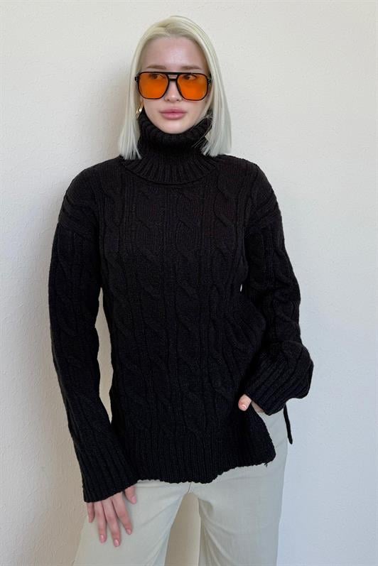 MDX Black Turtleneck Sweater MG2376 - Lousada